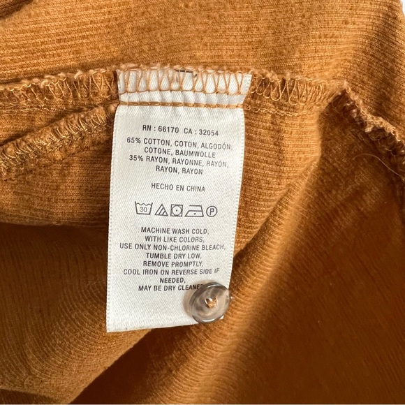 Anthropologie Heart of Building Corduroy Button Down Long Sleeve Shirt Size 2 - Picture 6 of 7